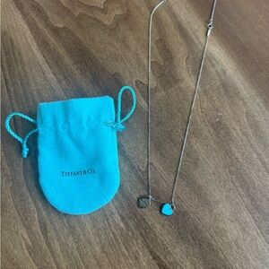 Tiffany & Co. Silver Necklace with Turquoise Heart